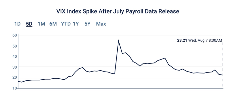 VIX Index Spike After July Payroll Date Release